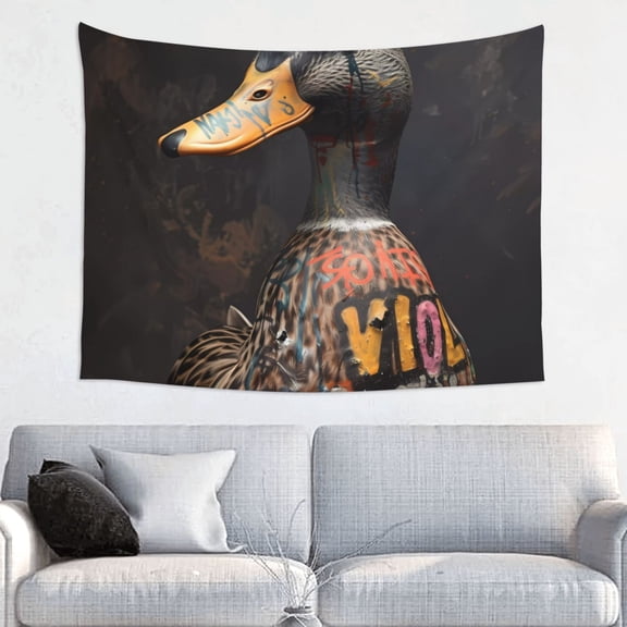 Kdxio Graffiti Cool Duck Wall Hanging Tapestries Banner For Bedroom College Dorm Home Living Room Party Decor 29X37 In