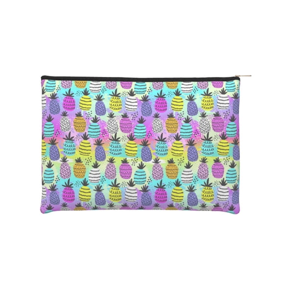 Kdxio Graffiti Pineapples Makeup Bag Toiletry Bag Canvas Makeup Bags Zipper Cosmetic Pouch Travel Cosmetic Pouch for Women Gifts