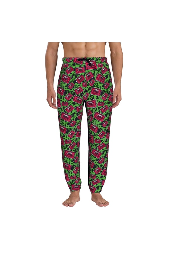 Graffiti Tape Pattern Joggers,Sweatpants for Men with Pockets-3X-Large