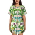 thumbnail image 1 of Kdxio Graphic Easter Easter Basket Print Pajamas Sets for Women Short-Sleeved Pjs with Lounge Shorts Two Piece Sleepwear S-4XL, 1 of 8