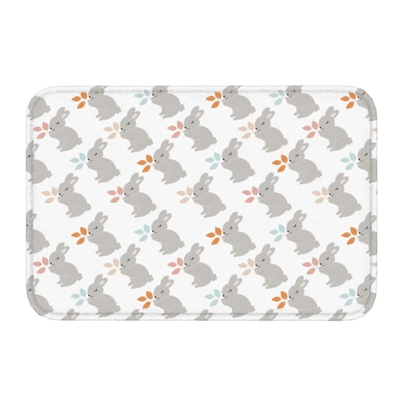 Kdxio Gray Rabbit,16" x 24", Non-Slip Front Door Mats,Outdoor Welcome Mat Washable