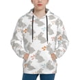 thumbnail image 1 of Kdxio Gray Rabbit Pattern Boys Athletic Unisex Boys Girls Hoodie with Pocket Sweatshirts-Small, 1 of 6