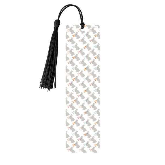 Kdxio Gray Rabbit Print Metal Tassel Bookmarks,Perfect Gift for Art Lovers and Bookworms Metal Bookmarks for Women