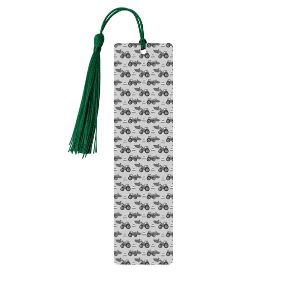 Kdxio Gray Tractor Print Metal Tassel Bookmarks,Perfect Gift for Art Lovers and Bookworms Metal Bookmarks for Women