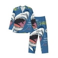 thumbnail image 1 of Kdxio Great White Shark Men’s Pajama Set Pajamas For Men 2 Piece PJ Set with Men Pajama Pants and Long Sleeve T-Shirt Lounge Set-X-Large, 1 of 7