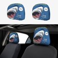 thumbnail image 1 of Kdxio Great White Shark Pattern Print 2 Piece Car Head Rest Covers Set Auto Front/Rear Seats Headrest Cover Universal Fit Most Cars,Sedan, SUV, 1 of 9