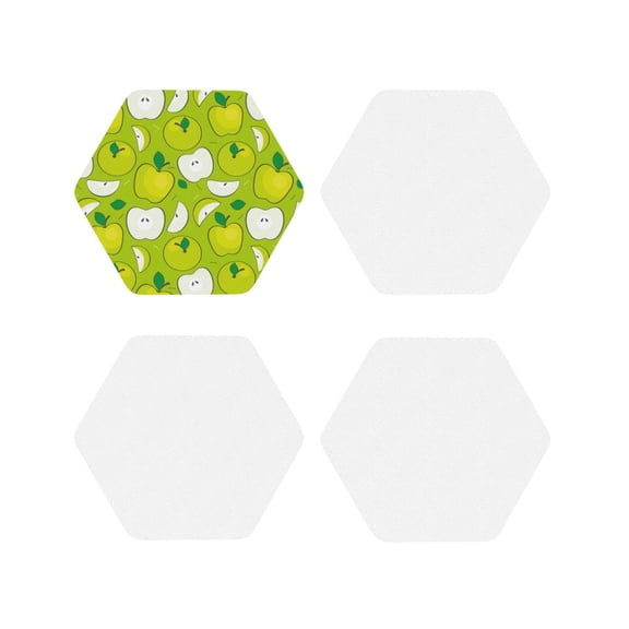Kdxio Green Apple Funny Coasters,4 Pcs Leather Coasters,Housewarming Gifts,Protect Furniture From Water Marks Scratch And Damage