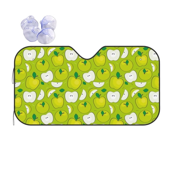 Kdxio Green Apple Print Front Windshield Sun Shade,Folding Auto Sunshade for Car Truck SUV-Small