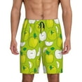 thumbnail image 1 of Kdxio Green Apple Print Mens Sleep Shorts Bottoms Soft Comfy Pajama Wear Pants with Drawstring Pockets, 1 of 7