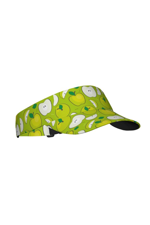 Green Apple Print Sun Visor Hat Golf Visor Adjustable Velcro Outdoor Sports Cap For Men Women