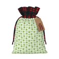 thumbnail image 1 of Kdxio Green Avocado Christmas Drawstring Bags Xmas Buffalo Plaid Candy Bags Linen Treat Bags Christmas Gift Bags for Presents-Black, 1 of 8