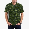 thumbnail image 1 of Kdxio Green Branch Olive Print Men's Short Sleeve Polo Shirt,Midweight Men's Shirt, 1 of 6