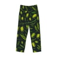 thumbnail image 1 of Kdxio Green Branch Olive Print Men's Sleep Pajama Pant Lounge Pants with Pockets, 1 of 8
