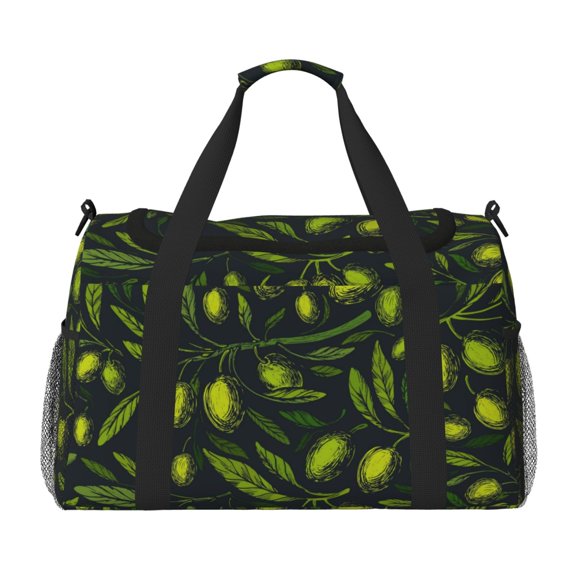 Kdxio Green Branch Olive Travel Duffel Bag Gym Bag Weekender Travel Bag Gym Bag for Women &Men Airplane Travel Essentials for Flying