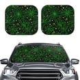 thumbnail image 1 of Kdxio Green Bright Web With Spiders Print 2-Piece Sun Shade Front Windshield - Foldable Car Front Window Sunshades For Most Sedans Suv Truck, 1 of 6