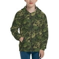 thumbnail image 1 of Kdxio Green Camouflage Skull Pattern Kids Boys Girls Zip Up Hoodie 3D Printed Hooded Sweatshirt Hoody Coat with Pocket 7-12 Y-Medium, 1 of 6