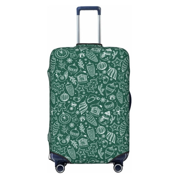 Kdxio Green Christmas Pattern Luggage Cover for Travel,Elastic and Durable,Fits 18-32 Inch,-No luggage included