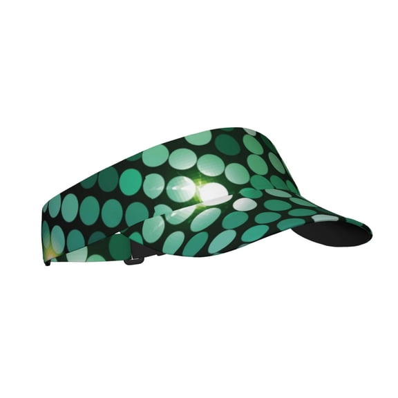 Kdxio Green Disco Lights Print Sun Visor Hat Golf Visor Adjustable Velcro Outdoor Sports Cap for Men Women