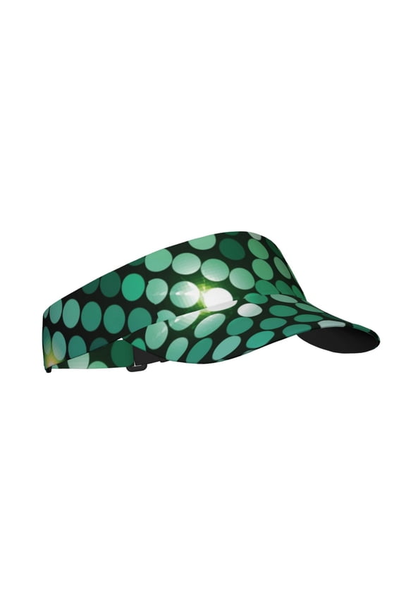 Green Disco Lights Print Sun Visor Hat Golf Visor Adjustable Velcro Outdoor Sports Cap for Men Women