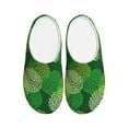 thumbnail image 1 of Kdxio Green Flower Women's Men's Slippers Plush Slip-On House Slipper for Winter Indoor Soft Cushion Non-slip Fluffy Slides Slippers-46/47, 1 of 7