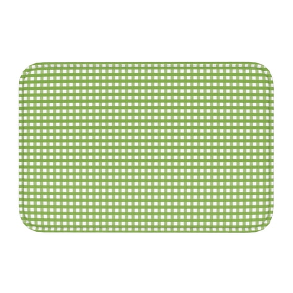 Kdxio Green Gingham,16" x 24", Non-Slip Front Door Mats,Outdoor Welcome Mat Washable