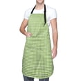 thumbnail image 1 of Kdxio Green Gingham Apron with Pockets Adjustable Kitchen Aprons for Men Women Waterproof Aprons for Cooking,Drawing,Crafting, Baking Household Cleaning, 1 of 8