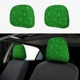 thumbnail image 1 of Kdxio Green Glitter Pattern Print 2 Piece Car Head Rest Covers Set Auto Front/Rear Seats Headrest Cover Universal Fit Most Cars,Sedan, SUV, 1 of 9