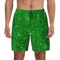thumbnail image 1 of Kdxio Green Glitter Print Men'S Swim Trunks With Compression Liner 7 Inch Inseam Quick Dry Swim Shorts, 1 of 7