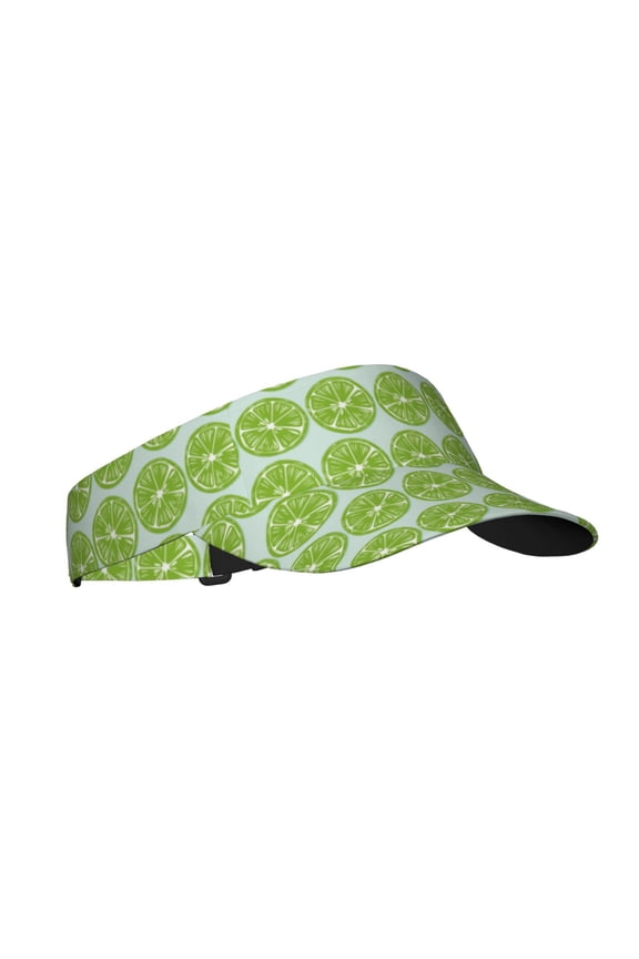 Green Lemon Slices Print Sun Visor Hat Golf Visor Adjustable Velcro Outdoor Sports Cap for Men Women