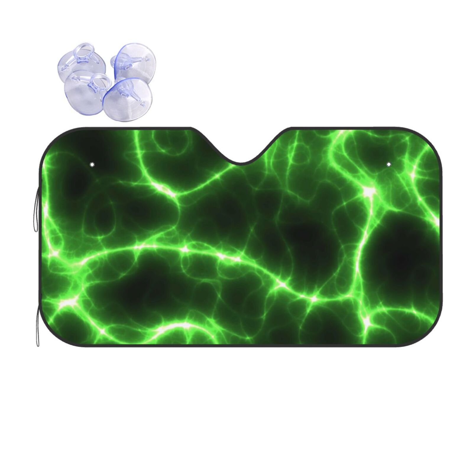Kdxio Green Lightning Print Front Windshield Sun Shade,Folding Auto