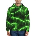 thumbnail image 1 of Kdxio Green Lightning Print Mens Casual Hooded Collar Drawstring Hoodies Pullover Sweatshirts Casual Long Sleeve Shirts-Medium, 1 of 7