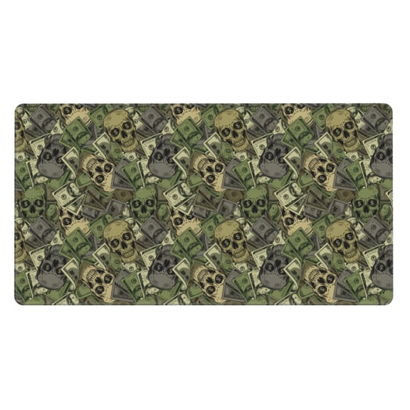 Kdxio Green Skulls Print Large Gaming Mouse Pad,Non-Slip Base,Water Resist Keyboard Pad for Gamer,Office & Home,29.5 x 15.8 in