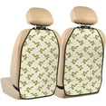 thumbnail image 1 of Kdxio Green Snake Print 2 Pack Car Kick Mat Seat Cover Back Protector Mat with Pockets for Organizer Backseat Protector and Storage Anti Kick Pad for Vehicles, 1 of 1