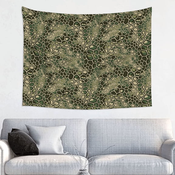 Kdxio Green Snake Skin Wall Hanging Tapestries Banner For Bedroom College Dorm Home Living Room Party Decor 29X37 In
