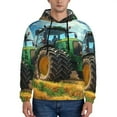 thumbnail image 1 of Kdxio Green Tractor Field Print Mens Casual Hooded Collar Drawstring Hoodies Pullover Sweatshirts Casual Long Sleeve Shirts-XX-Large, 1 of 7