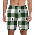 thumbnail image 1 of Kdxio Green Tree Lumberjack Plaid Print Men'S Swim Trunks With Compression Liner 7 Inch Inseam Quick Dry Swim Shorts, 1 of 7