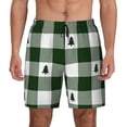 thumbnail image 1 of Kdxio Green Tree Lumberjack Plaid Print Men'S Swim Trunks With Compression Liner 7 Inch Inseam Quick Dry Swim Shorts, 1 of 7