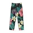thumbnail image 1 of Kdxio Green Tropical Leaves Print Men's Sleep Pajama Pant Lounge Pants with Pockets, 1 of 8