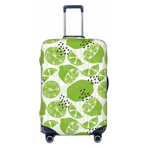 Kdxio Green Various Lemons Pattern Luggage Cover for Travel,Elastic and Durable,Fits 18-32 Inch,-No luggage included