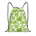 thumbnail image 1 of Kdxio Green Various Lemons Print Drawstring Backpack Bag,Waterproof Draw String Back Sack, Gym Drawstring Bags Swim Bag For Unisex, 1 of 9