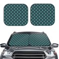 thumbnail image 1 of Kdxio Green Vintage Peacock Print 2-Piece Sun Shade Front Windshield - Foldable Car Front Window Sunshades for Most Sedans SUV Truck, 1 of 6
