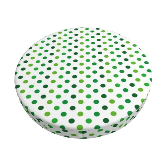 Kdxio Green polka dots Stool Covers Round,Stretch Round Bar Stool Covers Washable Bar Stool Cushion Slipcover for 12-15 Inch Chair-14 inch