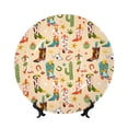 thumbnail image 1 of Kdxio Groovy American Western Footwear Bone China Decorative Plate Ceramic Decorative Plate for Home Office Wall Stand Decorative Plates for Home Bedroom-8in, 1 of 6