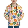 thumbnail image 1 of Kdxio Groovy Daisy Flowers Pattern Boys Athletic Unisex Boys Girls Hoodie with Pocket Sweatshirts-Medium, 1 of 6