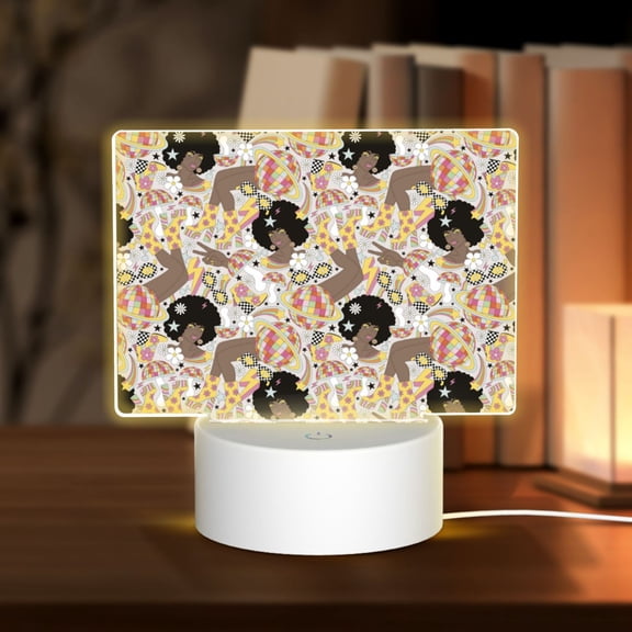Kdxio Groovy Disco Rectangular Acrylic Night Light Acrylic Sleep Night Light Friend Gifts for Birthday Gifts for Women Teens Boys Girls