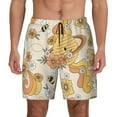 thumbnail image 1 of Kdxio Groovy Floral Print Men'S Swim Trunks With Compression Liner 7 Inch Inseam Quick Dry Swim Shorts, 1 of 7