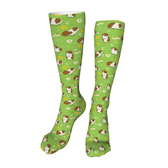 Kdxio Guinea Pigs Funny Silky Novelty Funky Long Knee High Socks Soft 3D Print Cosplay Crazy Stockings for Men Women
