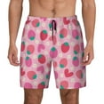 thumbnail image 1 of Kdxio Haear Strawberry Print Men's Swim Trunks with Compression Liner 7 Inch Inseam Quick Dry Swim Shorts, 1 of 7