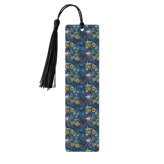 Kdxio Halloween Elements Print Metal Tassel Bookmarks,Perfect Gift for Art Lovers and Bookworms Metal Bookmarks for Women
