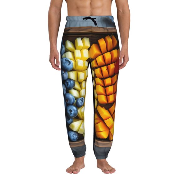 Kdxio Halloween Fruit Platter Pattern Joggers,Sweatpants for Men with Pockets-X-Large